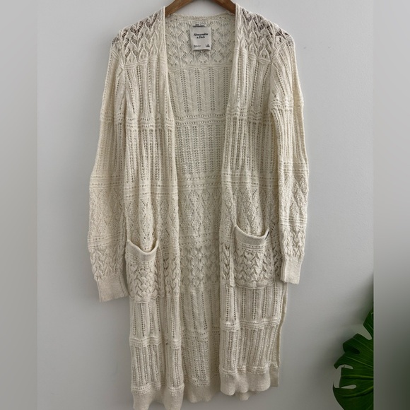Abercrombie & Fitch Sweaters - Abercrombie & Fitch Ivory Open Knit Cardigan